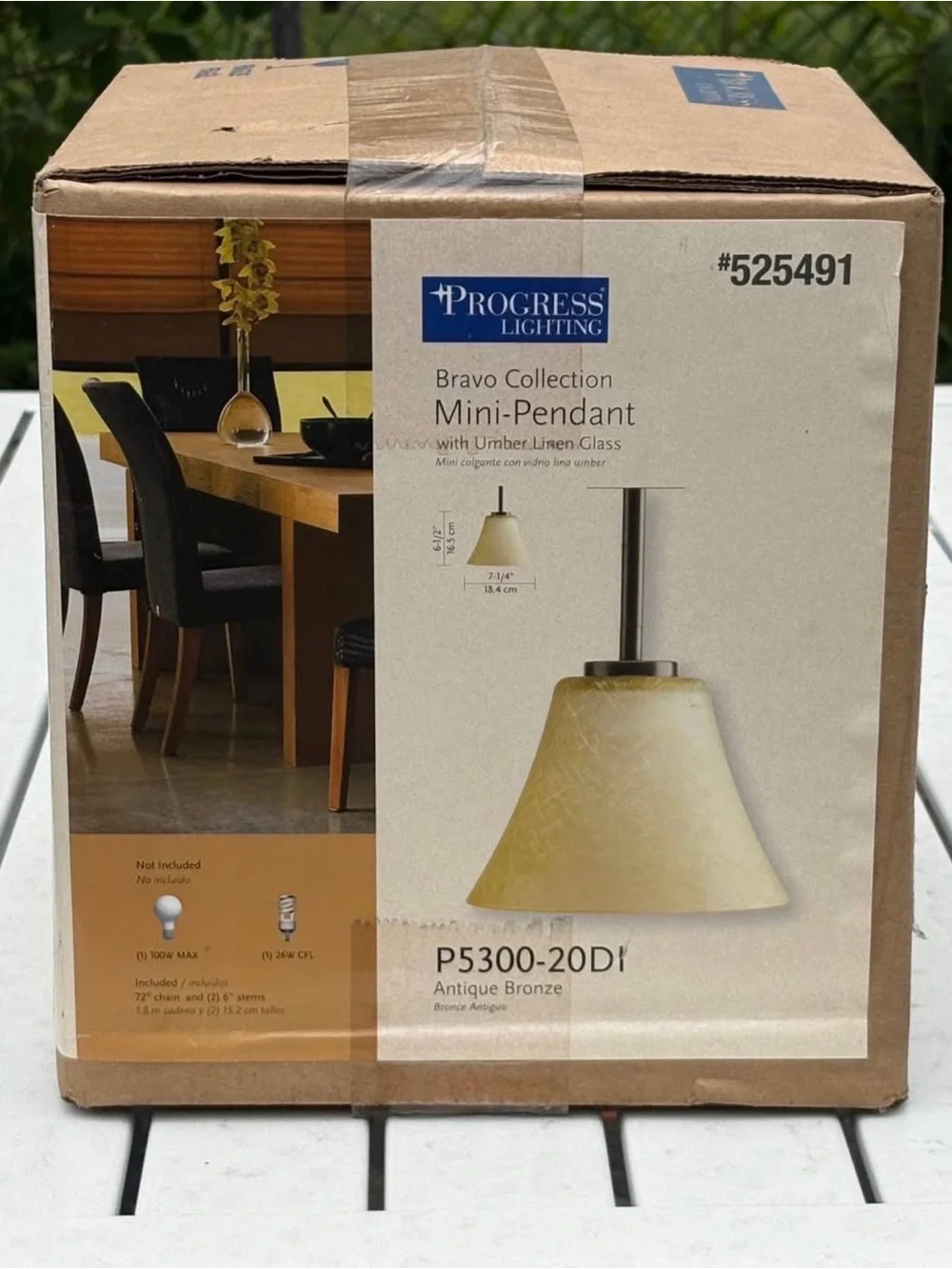 #NIB Bravo Collection Mini-Pendant in Amber Linen